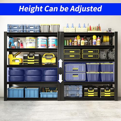 Metal Storage Shelving (Black / 5 Tier - (15.7"D x 31.5"W x 63"H))