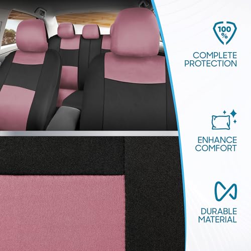 PolyPro Car Seat Covers Full Set in Pink on Black (Pink)
