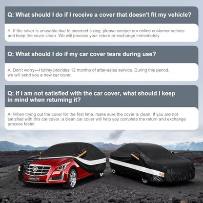 10 Layers Car Cover Custom Fit for Cadillac CTS CTS (Black Gray / Custom Fit for Cadillac CTS)