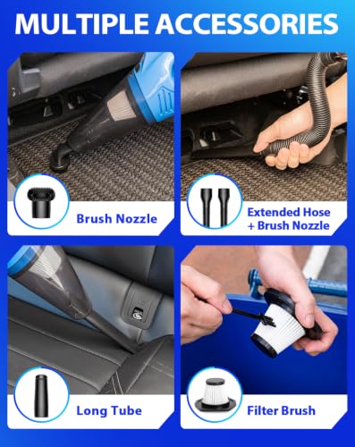 Car Detailing Kit with Foam Gun & Vacuum (Blue)