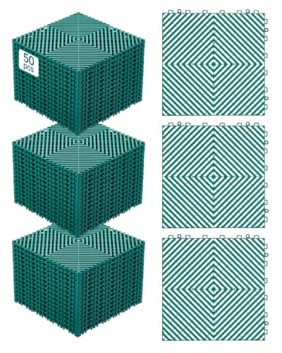 Interlocking Drainage Mat (Green / 12 x 12 inch)