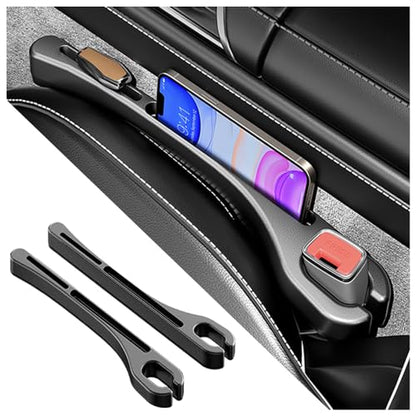 2PCS Car Seat Gap Filler Organizer with Phone Holder (Black)