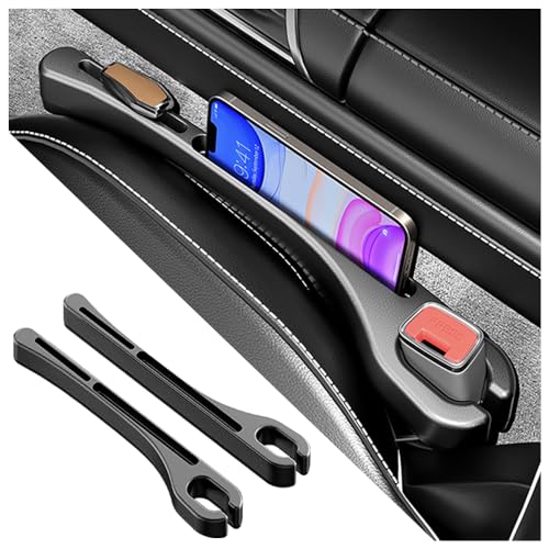 2PCS Car Seat Gap Filler Organizer with Phone Holder (Black)