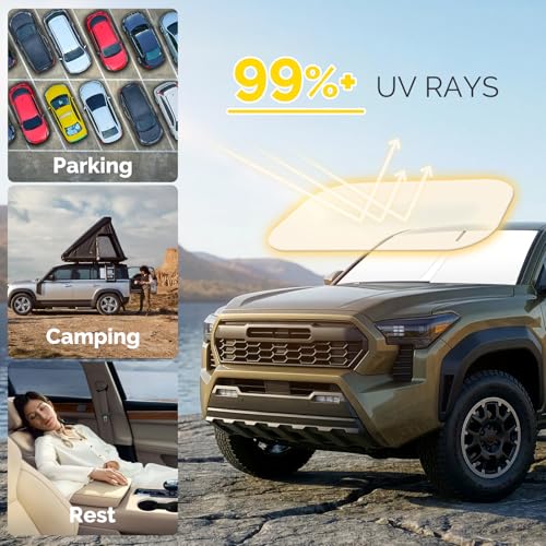 Front Windshield Sun Shade for 2016 (For 2016-2024 2025 2026 Toyota Tacoma)
