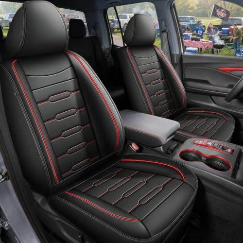 Custom Fit for Honda Ridgeline Seat Covers 2006 (016# Redline / Incompatible With Front Seats Armrest)