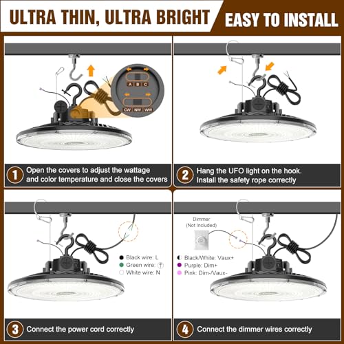 480V UFO LED High Bay Light 240W 200W 150W Adjustable
