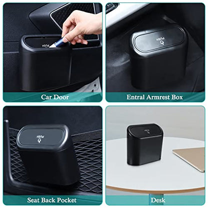 Car Trash Can with Lid (1 Black)