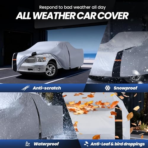 Multi Layer Ram 2500HD Truck Cover (Ram 2500HD 2002-2026 Mega/Quad Cab LB+Towel+Bag / White Truck Cover)