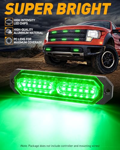 1200T Emergency Strobe Grille Lights (Green)