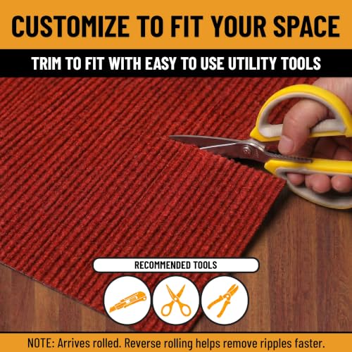 Ottomanso 4x37 Large Waterproof Floor Mat (Red / 3'11" x 37' (Runner))