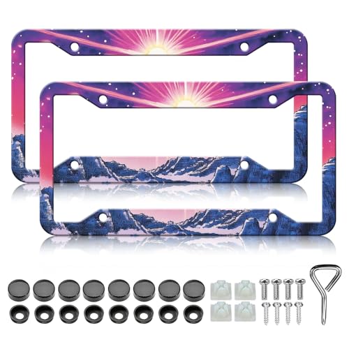 Sunset Mountain Anime License Plate Frames (Sunset Mountain)