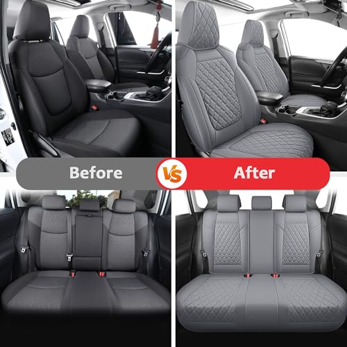 Seat Covers Full Set Fit for 2019 (Grey / 2019-2025 rav4(Not for Hybrid,Adventure&TRD-OFF))