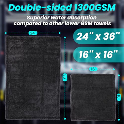 2 Pack 1300 GSM Car Drying Towel (1 pc 24)