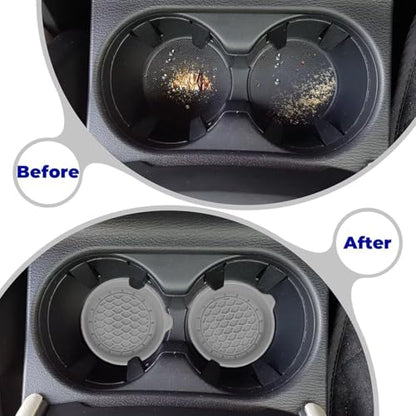 4 PCS Car Cup Coasters (Grey*4pcs / No Diamonds)
