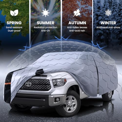 Multi Layer Toyota Tundra Truck Cover (W.Fit Tundra(2021-2026) Double/CrewMax Cab SB / White Truck Cover)