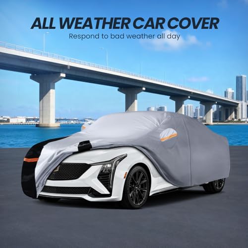Multi Layer Car Cover Custom Fit for Cadillac CT5 (W.Custom Fit Cadillac CT5 / White Car Cover)