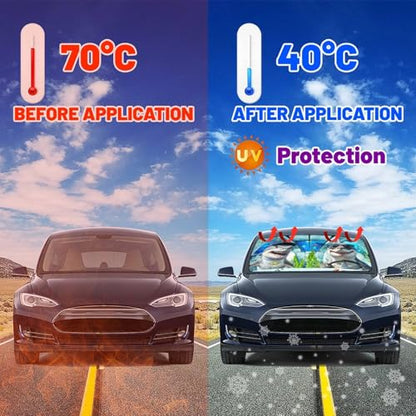 Funny Animal Car Windshield Sun Shade Umbrella (Shark-1)