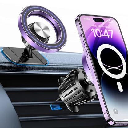 for Magsafe Car Mount【20 Strong Magnets】Magnetic Phone Holder for Car Phone Holder Mount Dash Mounted Holders Cell Phone Holders for Your Car Accessories for Women Men for iPhone 17 16 15 14 (Violet)