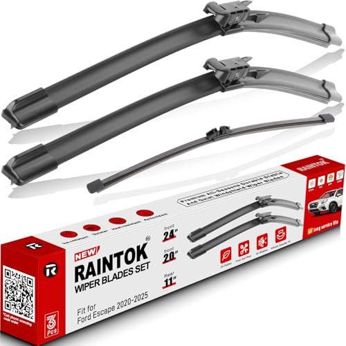 3 Pack Windshield Wiper Blades Replacement for Ford Escape 2020 (24"/20"/11")
