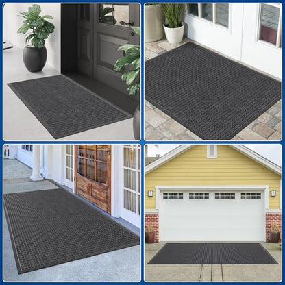 Durable Front Door Mat (2' x 4' (Rectangular) / Gary-squares)