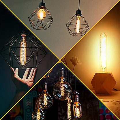 Vintage T10 LED Edison Light Bulb Super Thin Filament (5.1in(130mm)-6Pcs)