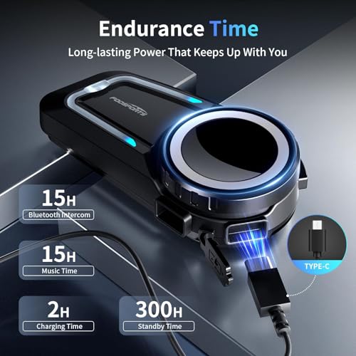 FX7 10 Rider Mesh Motorcycle Bluetooth Intercom with Music Share (FX7 Single Pack)