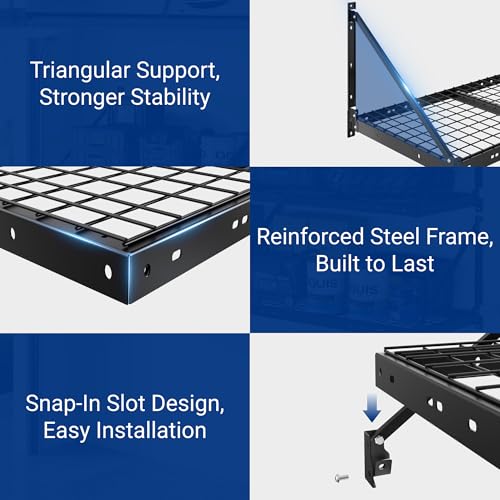 2 Pack 2x4 ft Wall Shelving Garage Storage Rack