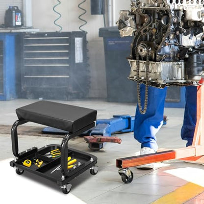 ATR6300B Rolling Creeper Garage (Creeper seat-250lbs-Black)