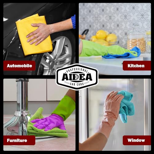 Microfiber Cleaning Cloth (Yellow Blue Green / 150PK)