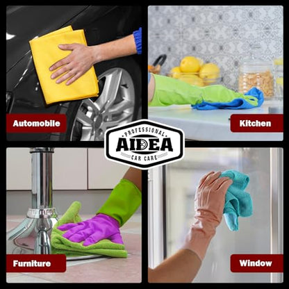 Microfiber Cleaning Cloth (Yellow Blue Green / 150PK)