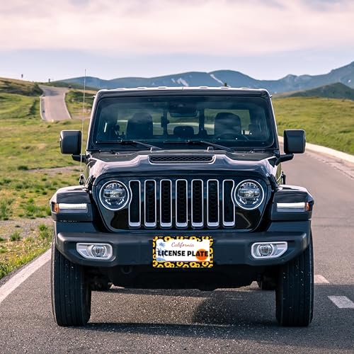 Sunflowers Flowers License Plate Frame Stainless Steel 6.3 X 12.2 Inch (Sunflowers)