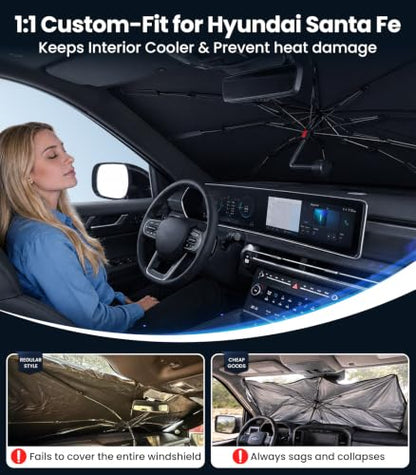 2026 Upgraded Windshield Sun Shade Umbrella (For Hyundai / For SantaFe)