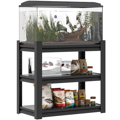 3 Tier Metal Shelving Unit (Black / T3-YH01-01(17.99''D*33.98''W*31.5''H))
