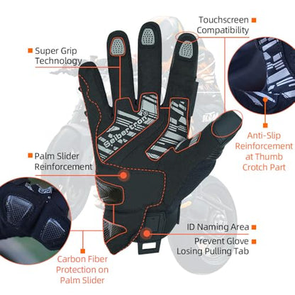 SPS 4 Winter Unisex Touchscreen Road Racing Motorcycle MTB Sports Gloves Also fit BMX MX ATV Mountain Bike Bicycle Cycling Off (Black Sps-4 / M Adult)