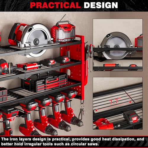 Power Tool Drill Holder Wall Mount (Red)