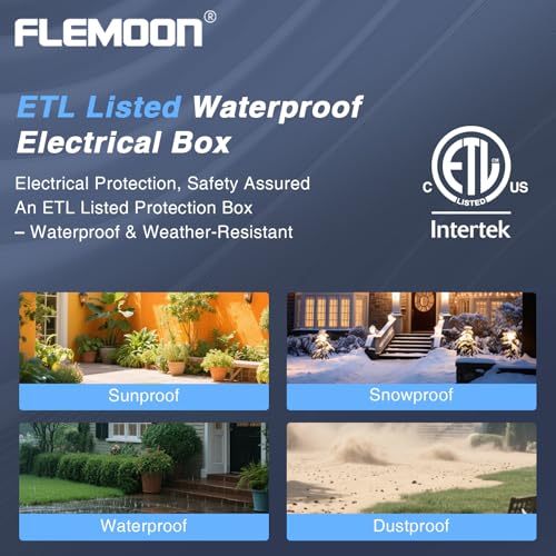 3 Pack] Flemoon Outdoor Extension Cord Safety Cover with Waterproof Seal (Green / Small Box: 5.3" L x 2" W x 2" H)