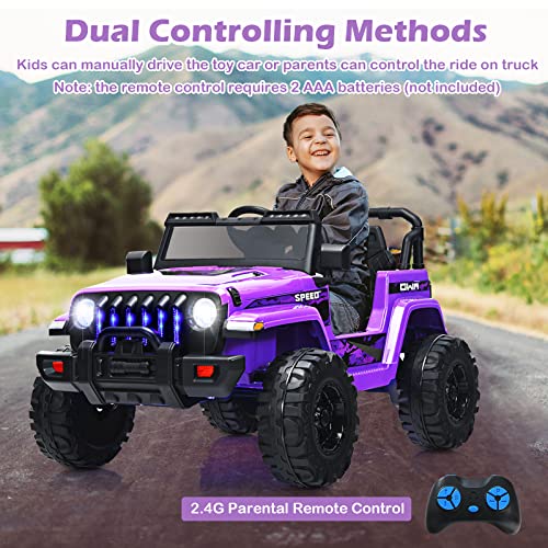 Kids Ride on Car Truck with 2.4G Remote Control (Purple)