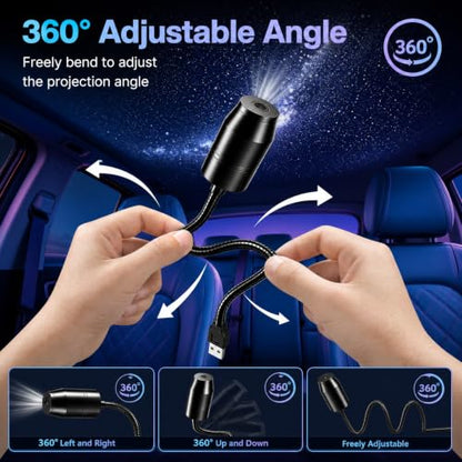 2PCS USB Car LED Interior Lights (Black)
