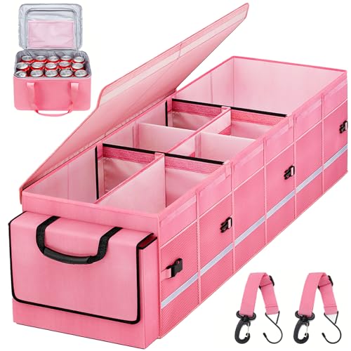 Car Trunk Organizer and Storage for Car (Pink / Large)