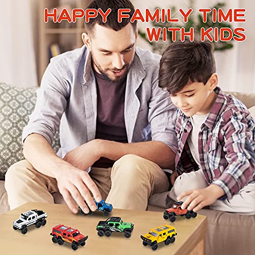 Pick up Trucks Open Door Die Cast Metal Toy Cars Pull Back 4 Pack (Off-Road Truck)