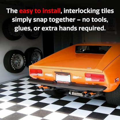 SnapLock RaceDeck Diamond 12"x12" Interlocking Garage Tiles (12 Pack / Graphite)