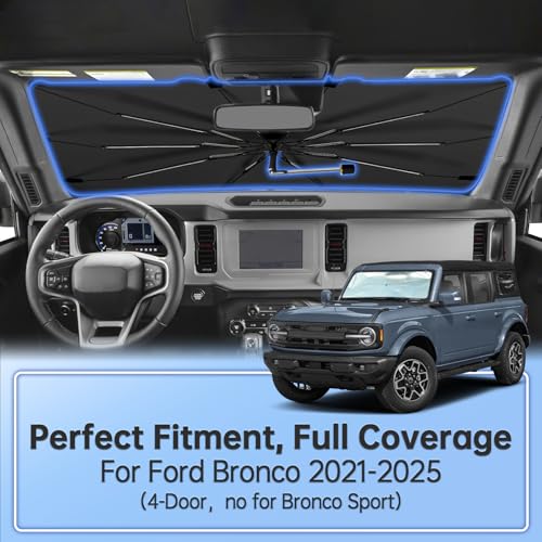 Windshield Sun Shade Umbrella for Ford Bronco (for Ford Bronco 2021-2025)