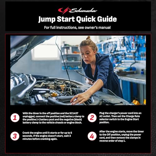 Wheeled Manual 6A Car Battery Charger and 150A Engine Starter (150 Amp)