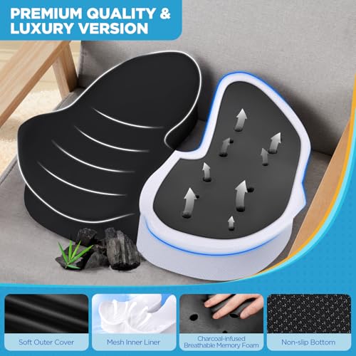 Seat Cushion & Lumbar Support Pillow for Office Chair (Tq27_ls46-black)