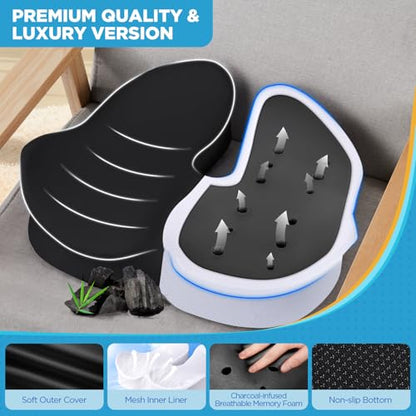 Seat Cushion & Lumbar Support Pillow for Office Chair (Tq27_ls46-black)