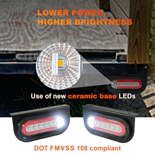 T012 Trailer Lights with Bracket (with Round Metal Box)