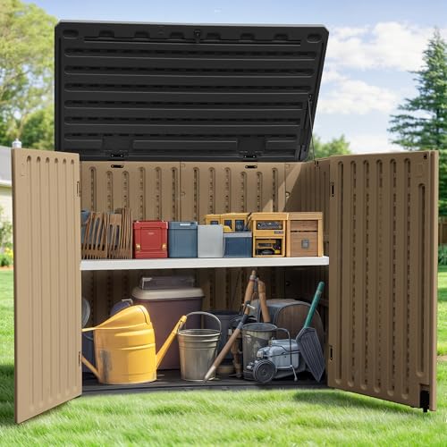 Horizontal Shed with Padlock Latch (Brown)
