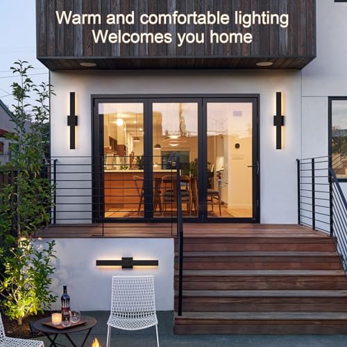 Modern Outdoor Wall Light Fixtures 27.2" Black Outdoor Porch Lights Exterior LED Wall Sconces (Black / 27.2 inch-1 Pack)