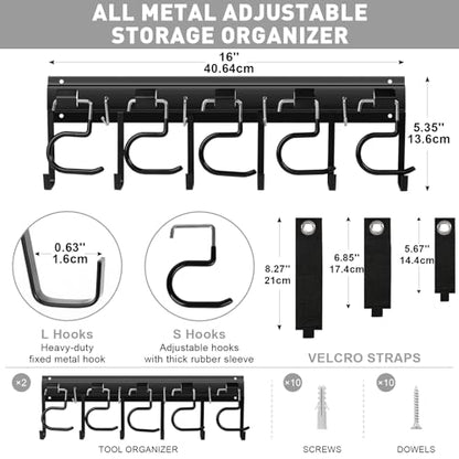 Metal Garage Tool Organizer Wall Mount (2 Pack)