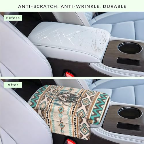 Aztec Wolf Dream Catcher Auto Center Console Pad Non (Aztec Wolf Dream Catcher)